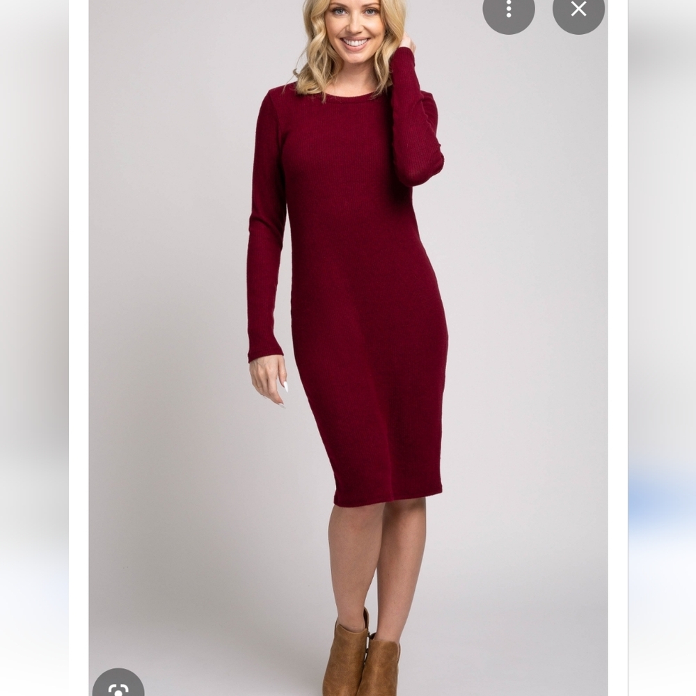 Eileen Fisher Cocoa Cinnamon Long-Sleeve Soft Dress